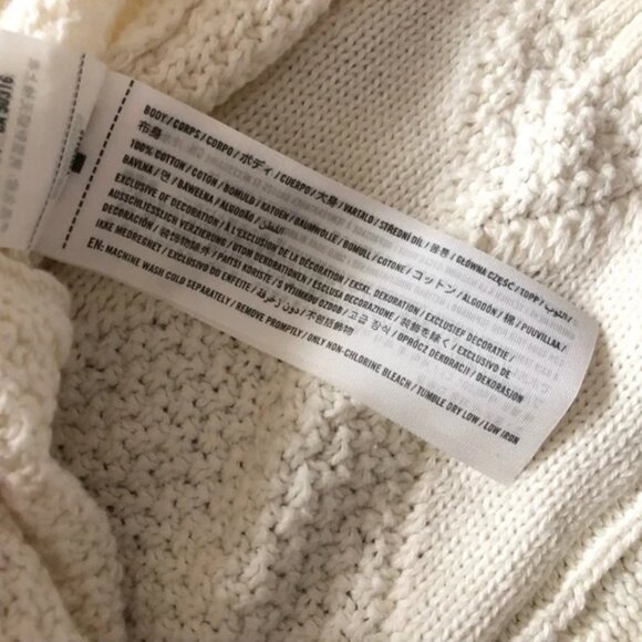 NWT Abercrombie & Fitch Cable Knit Oversized Sweater Vest in Cream Size XL - Picture 7 of 9